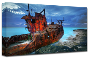 Sunken Ship Photo Printed on Canvas